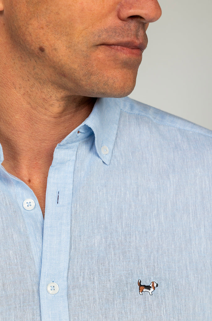Camisa Lino Sport Celeste