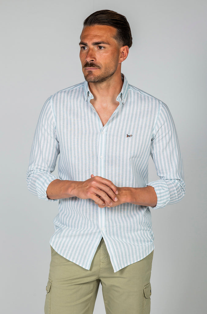 Camisa Lino Sport Raya Verde Bajo