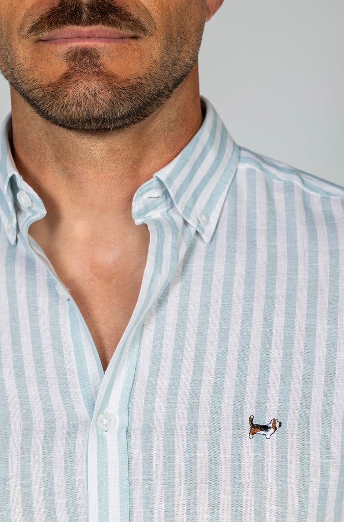 Camisa Lino Sport Raya Verde Bajo