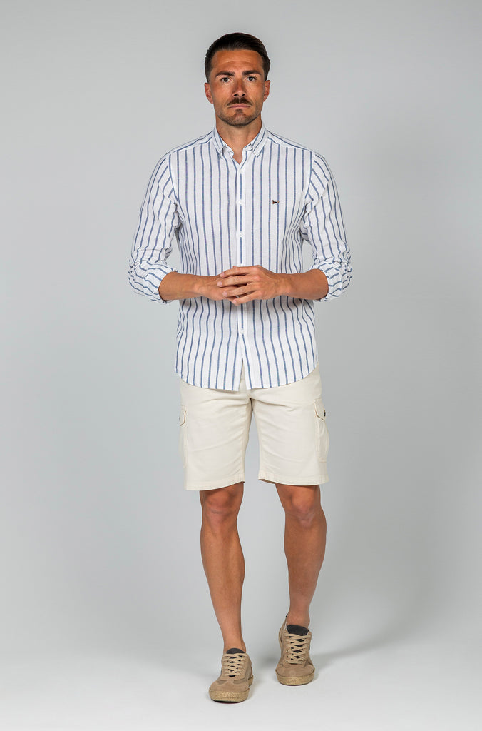 Camisa Lino Sport Raya Azul Marino