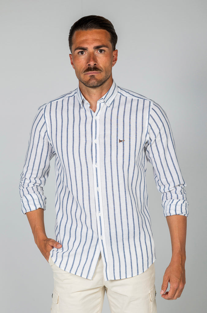 Camisa Lino Sport Raya Azul Marino