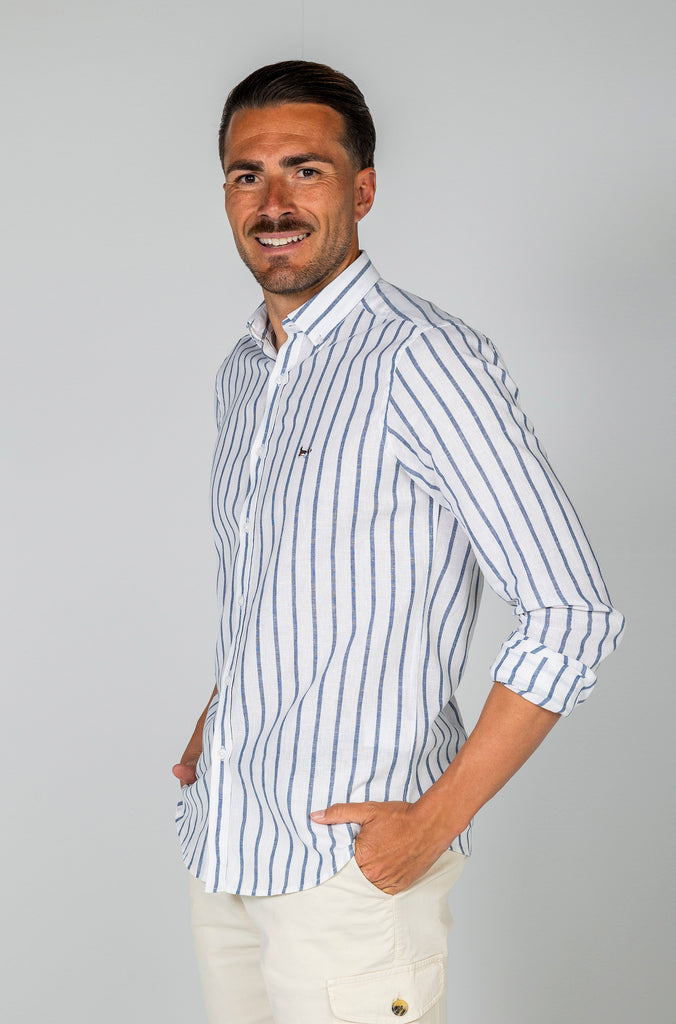 Camisa Lino Sport Raya Azul Marino