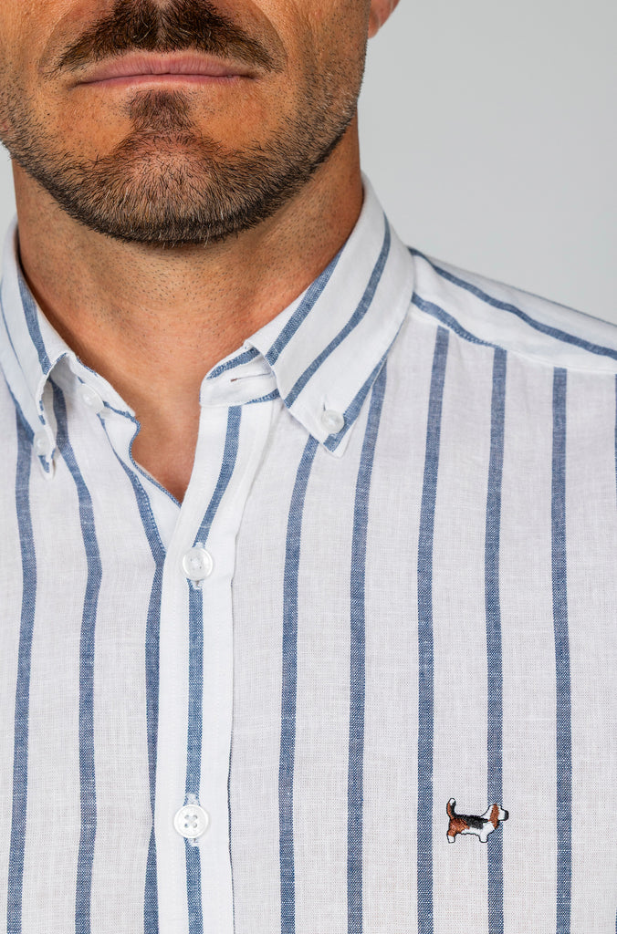 Camisa Lino Sport Raya Azul Marino