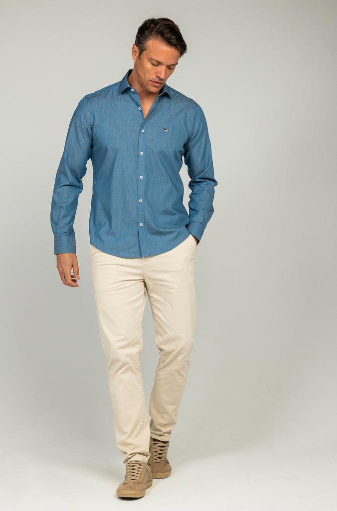 Camisa Denim Fake Indigo