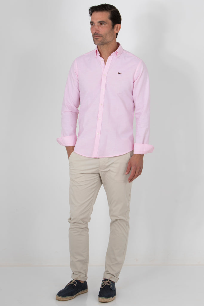 Camisa Oxford Suavizada Rosa palo