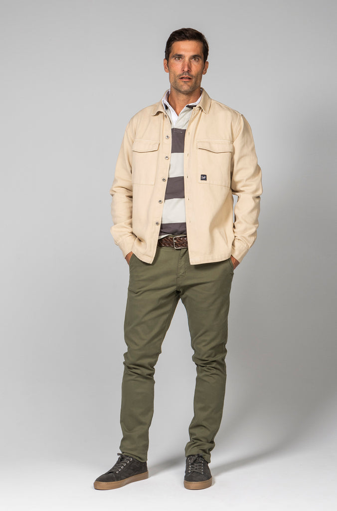 Sobrecamisa Beige 2 Bolsillos Botones Metálicos