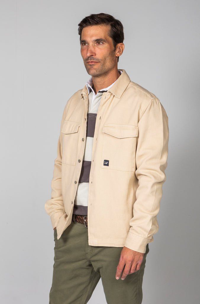 Sobrecamisa Beige 2 Bolsillos Botones Metálicos