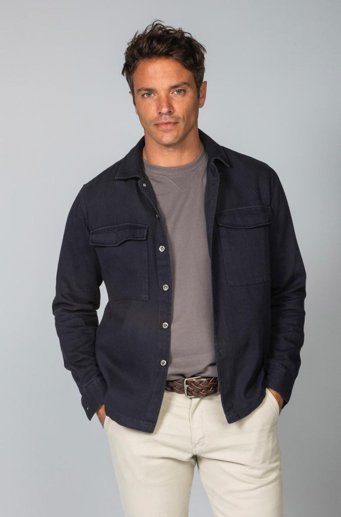 Sobrecamisa Tintada Doble Bolsillo Marino