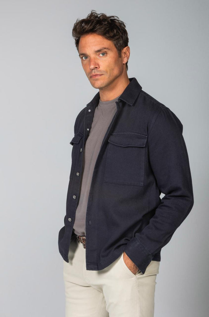 Sobrecamisa Tintada Doble Bolsillo Marino
