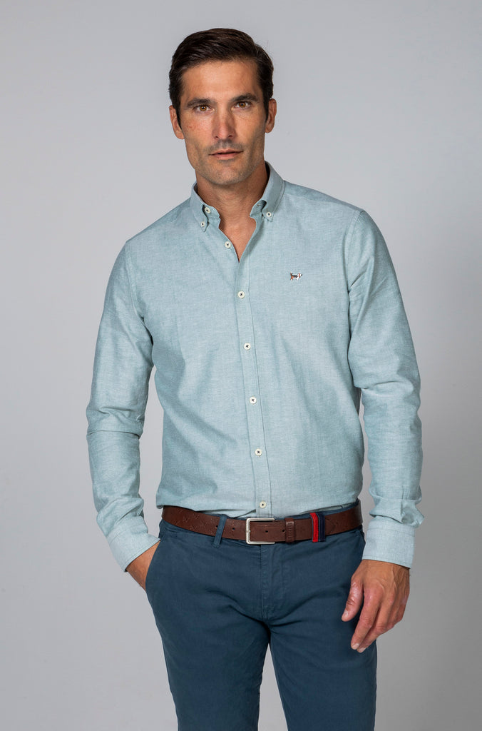 Camisa Oxford Liso Verde Menta