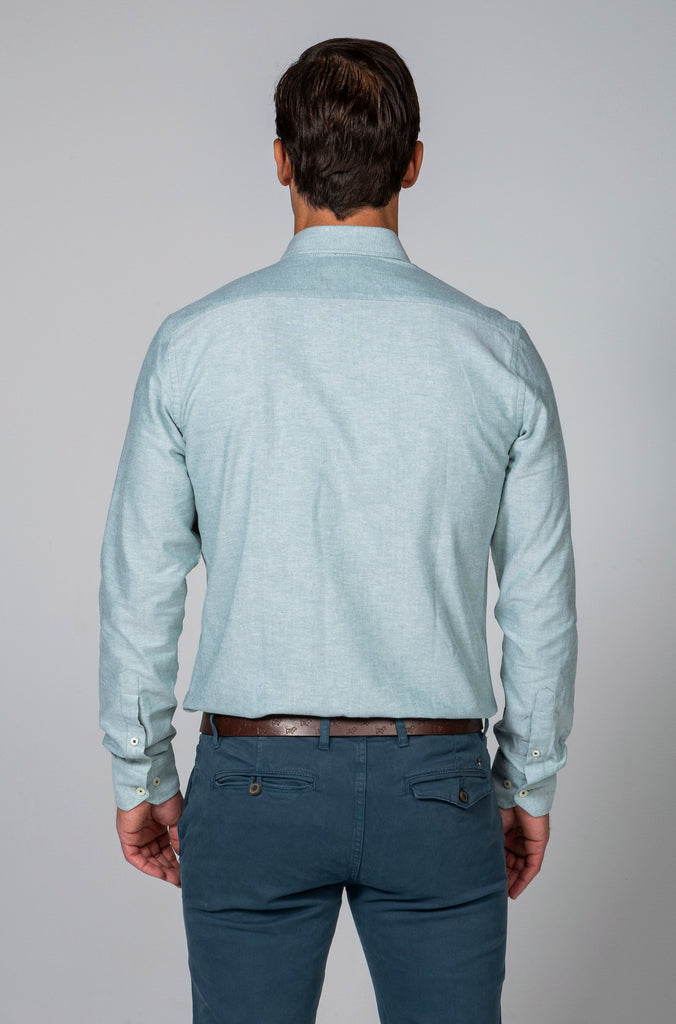 Camisa Oxford Liso Verde Menta