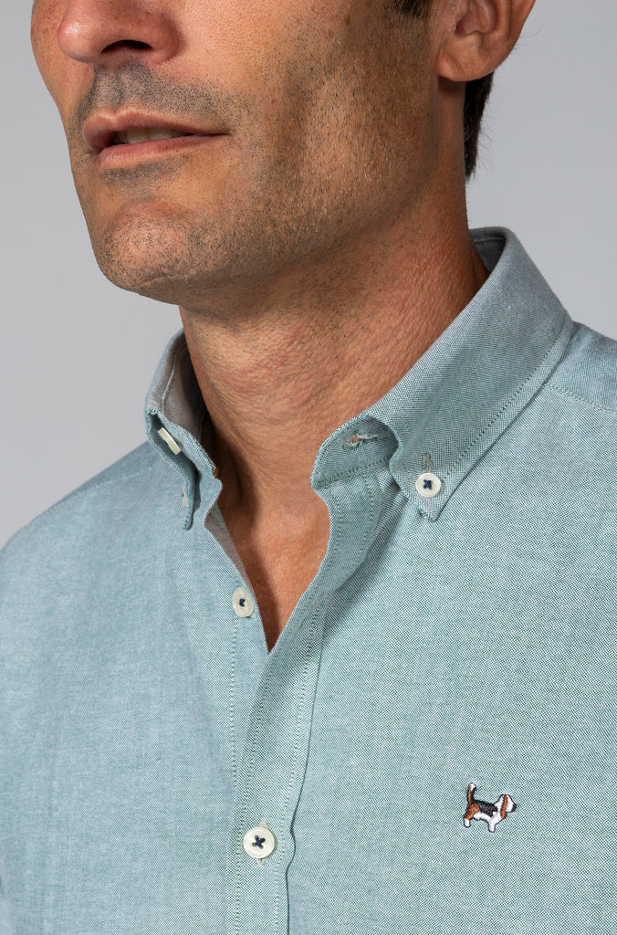 Camisa Oxford Liso Verde Menta
