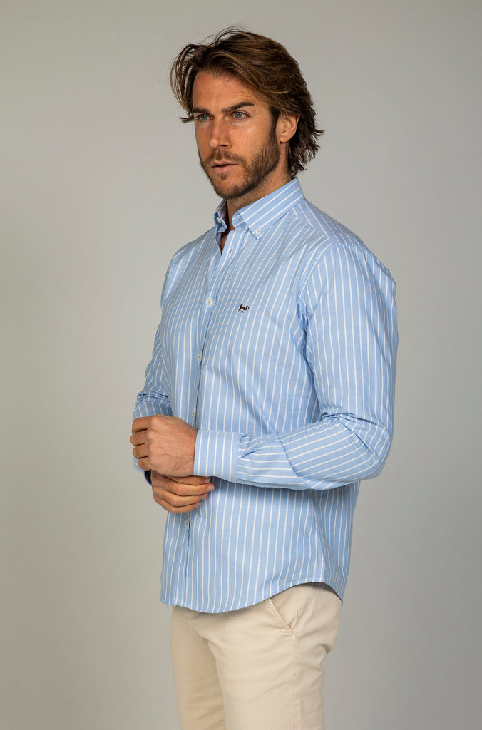 Camisa Oxford Raya Media Celeste