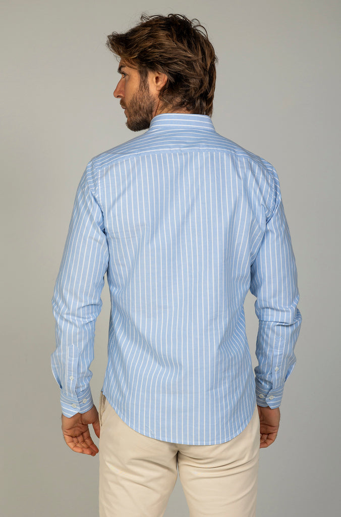 Camisa Oxford Raya Media Celeste
