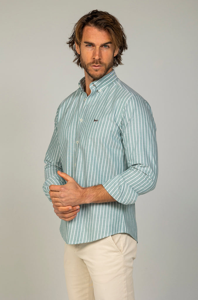 Camisa Oxford Raya Media Verde