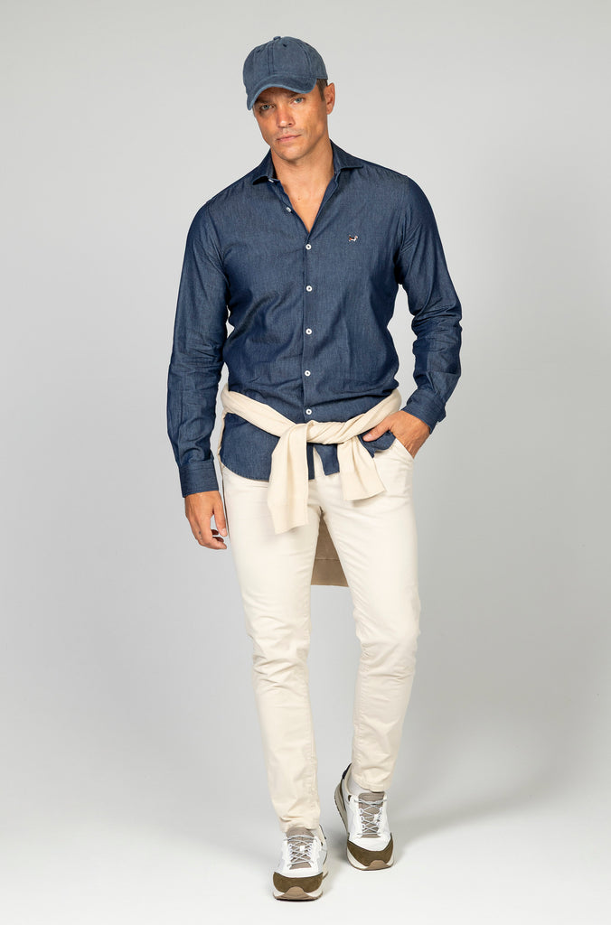 Camisa Lavada Índigo Marino