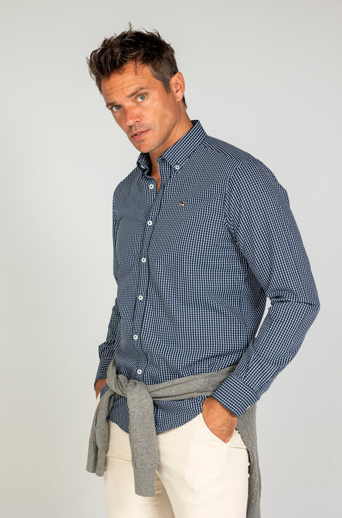 Camisa minicuadro fondo marino