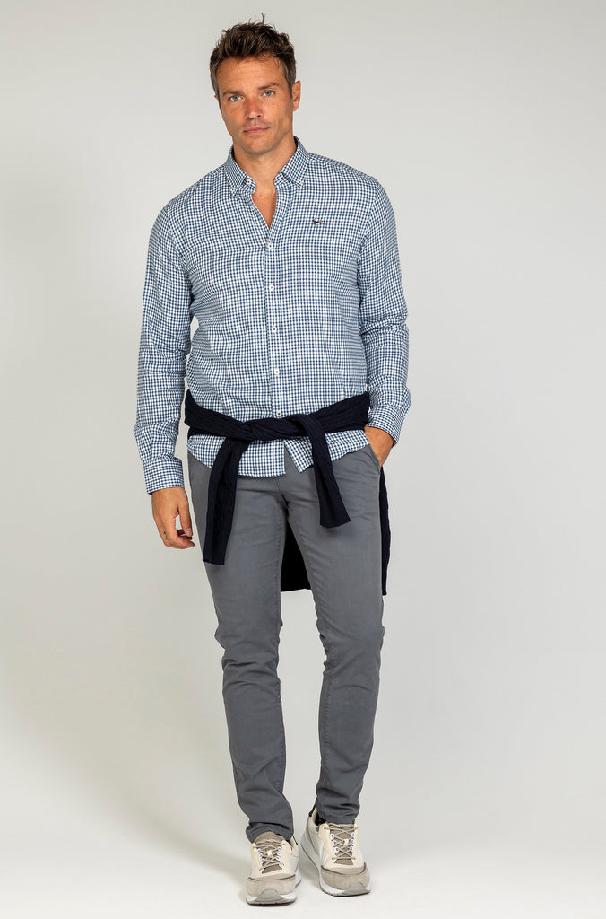 Camisa viella minicuadro marino
