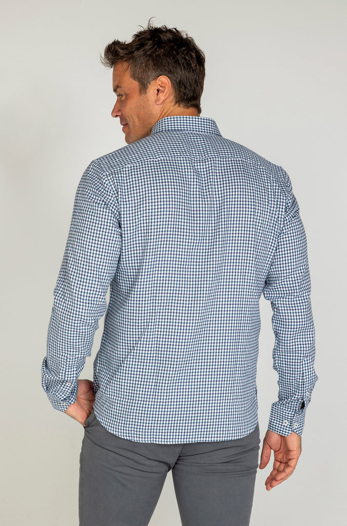 Camisa viella minicuadro marino