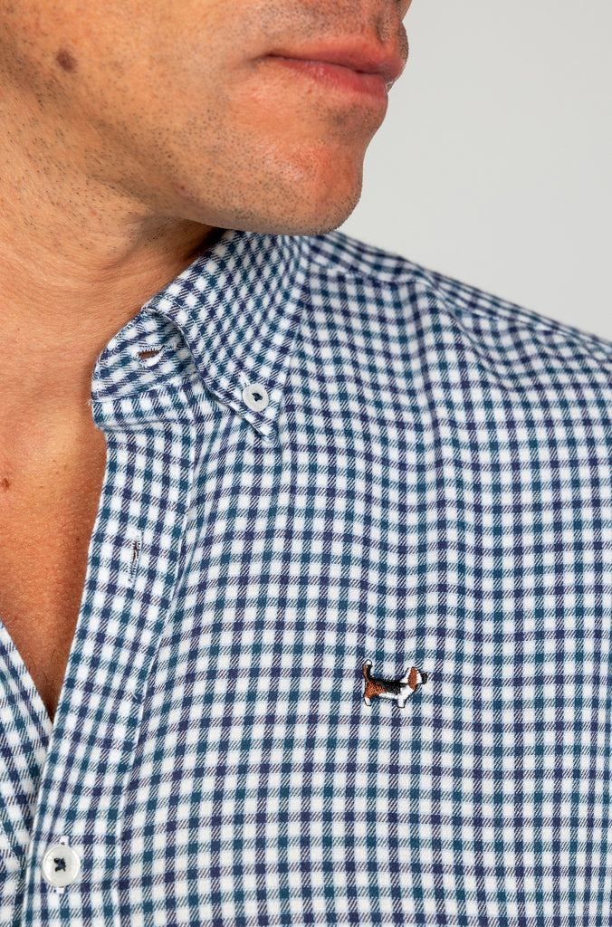 Camisa viella minicuadro marino