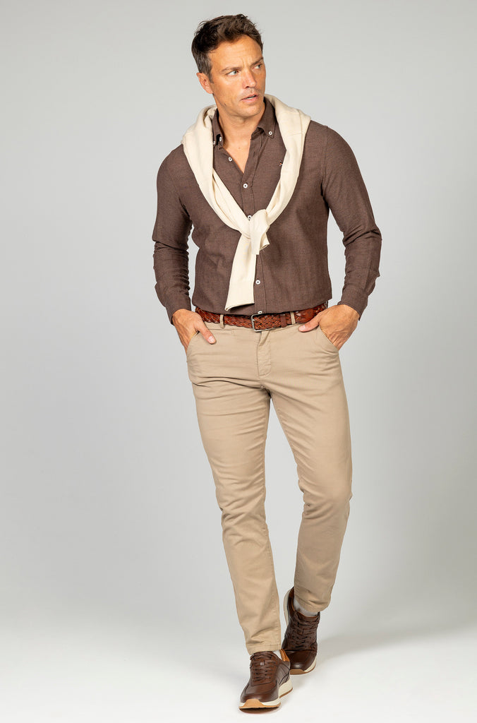 Camisa viella espiga marrón