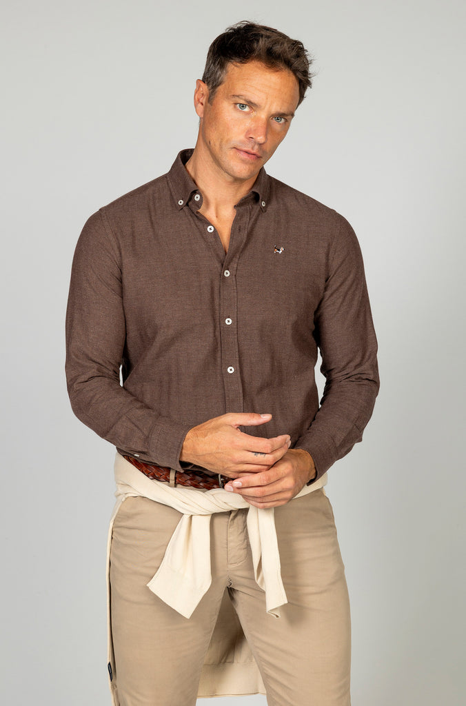 Camisa viella espiga marrón