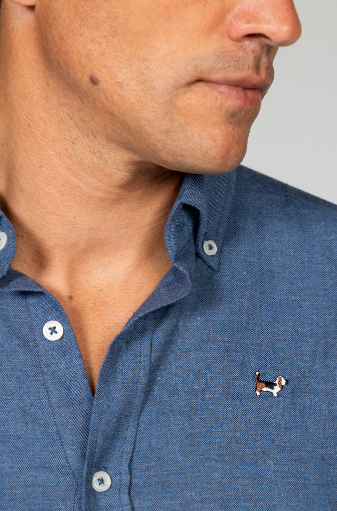 Camisa viella espiga azul