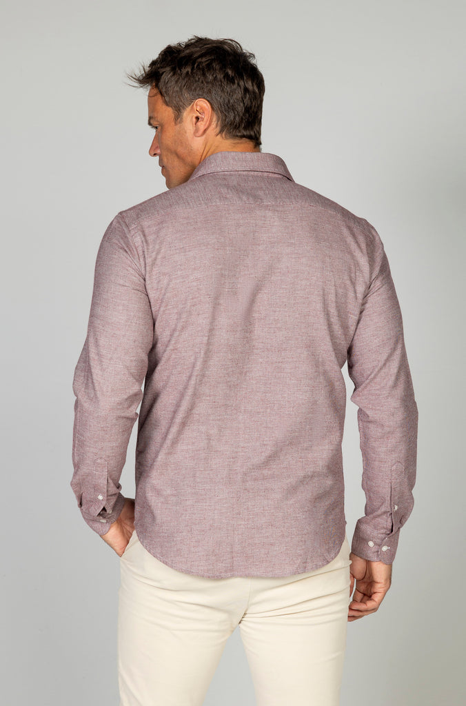 Camisa franela pata de gallo granate