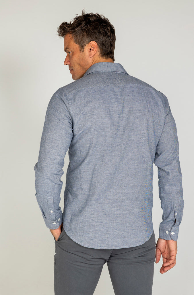 Camisa franela pata de gallo marino