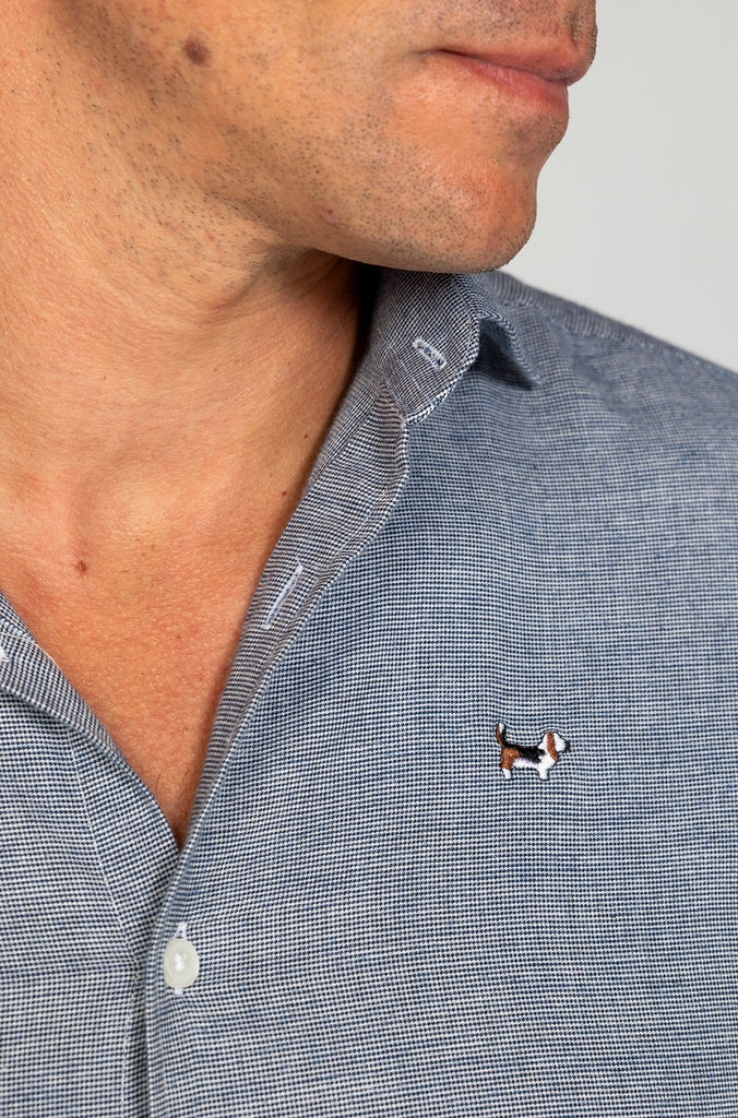 Camisa franela pata de gallo marino