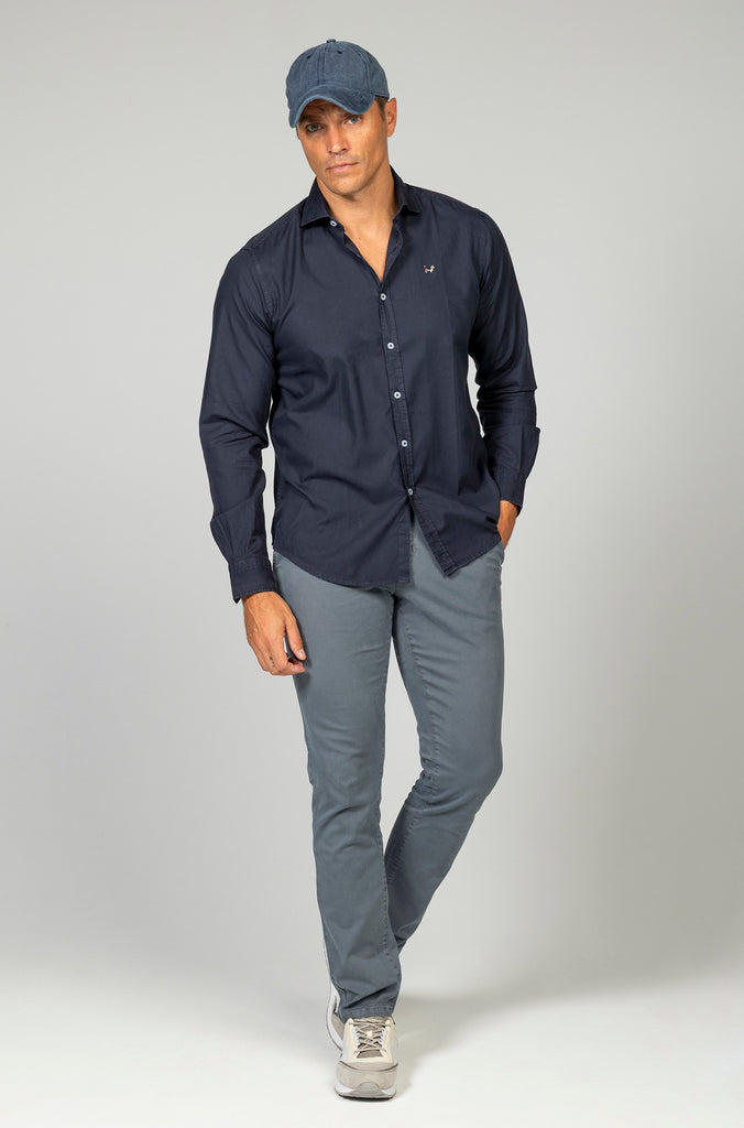 Camisa pique desgastada marino