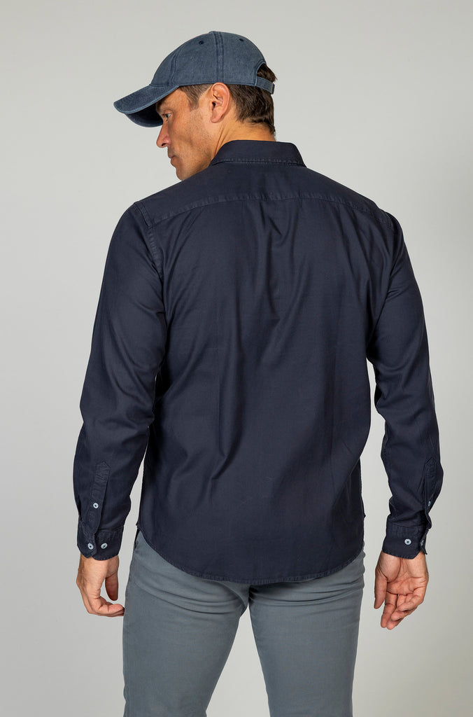 Camisa pique desgastada marino