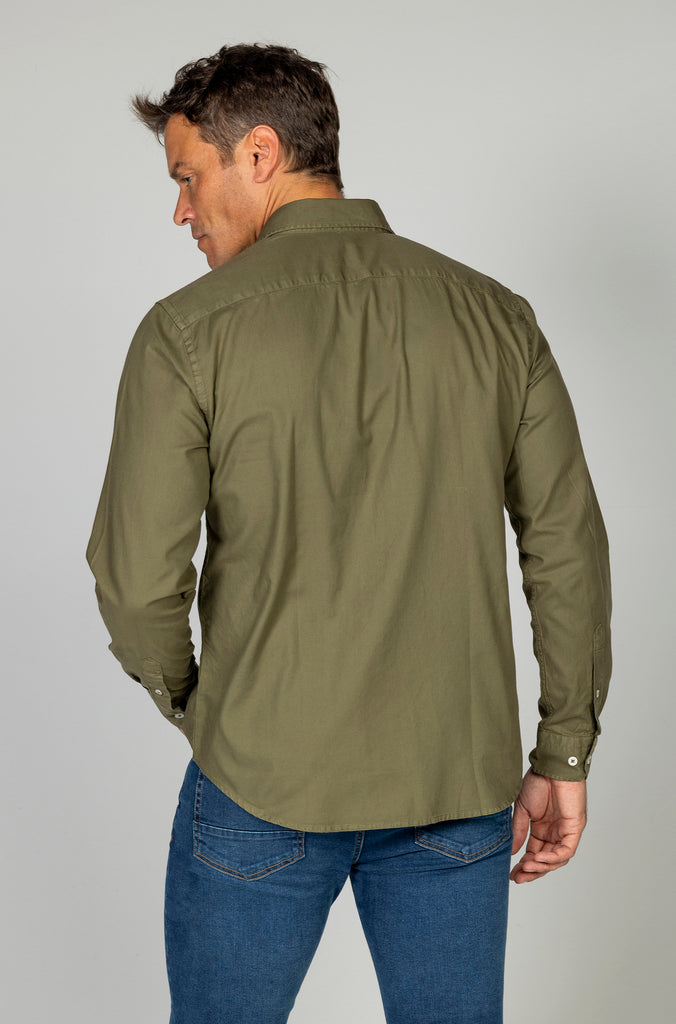 Camisa pique desgastada kaki