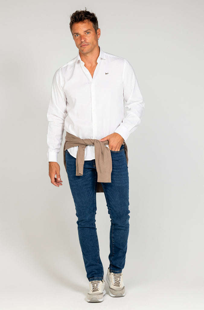 Camisa tintada tencel blanca