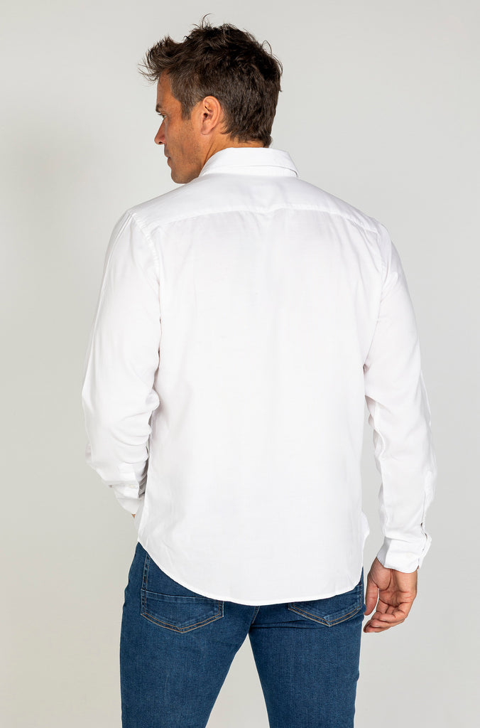 Camisa tintada tencel blanca