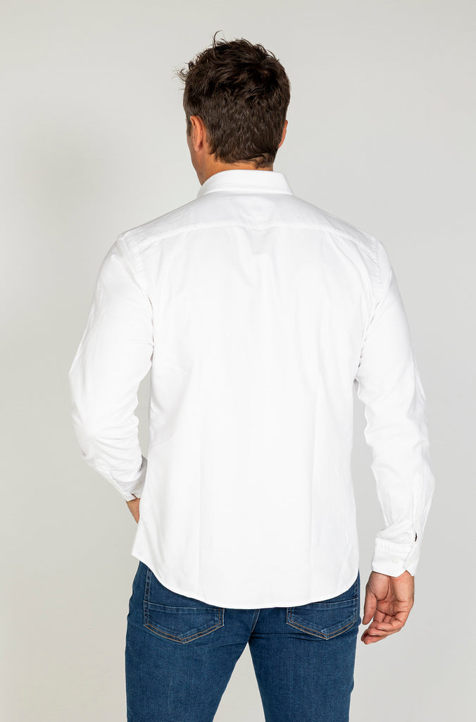 Camisa oxford esmerilada blanca