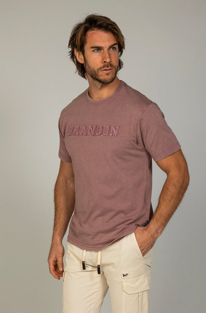 Camiseta Brandon Desgastada Malva
