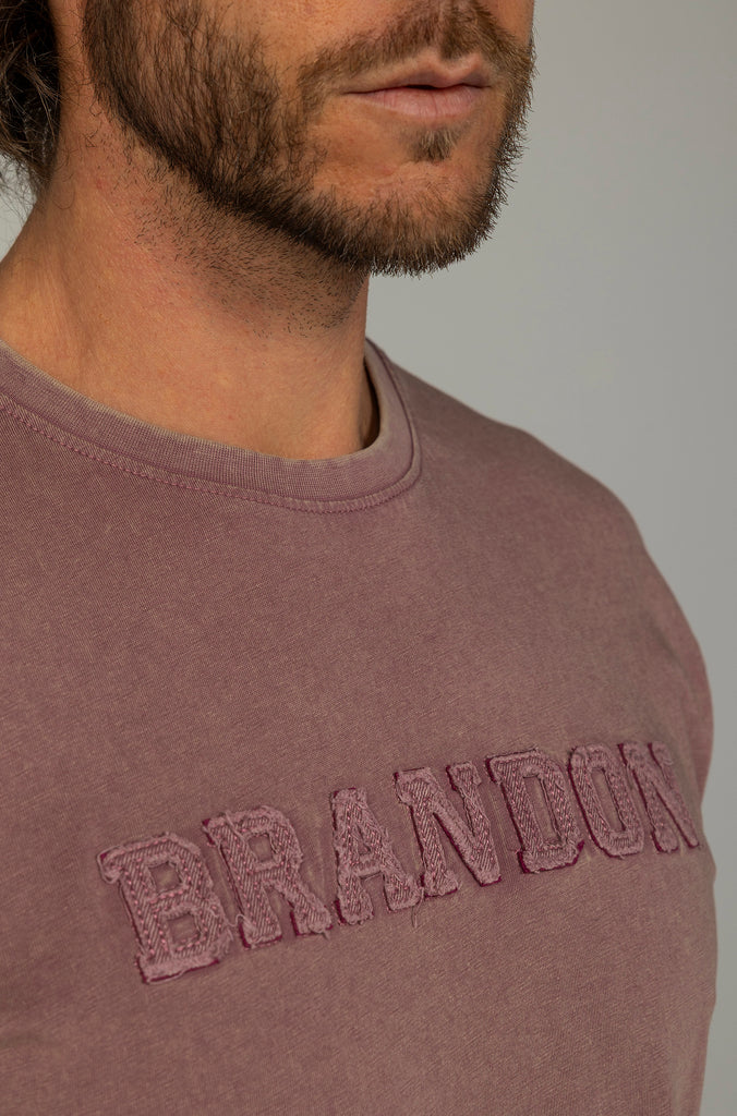 Camiseta Brandon Desgastada Malva