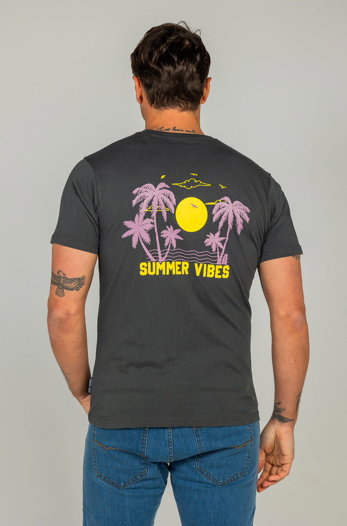 Camiseta Summer Vibes Gris Plomo