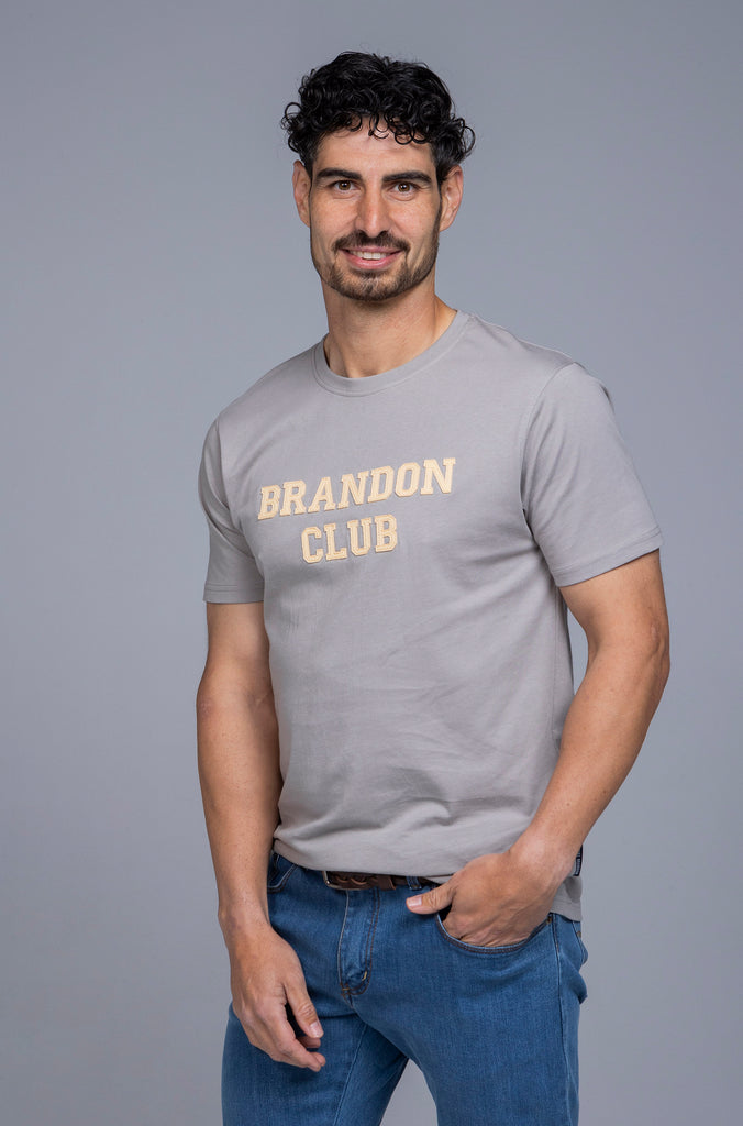 Camiseta Lettering Brandon Club Gris Claro