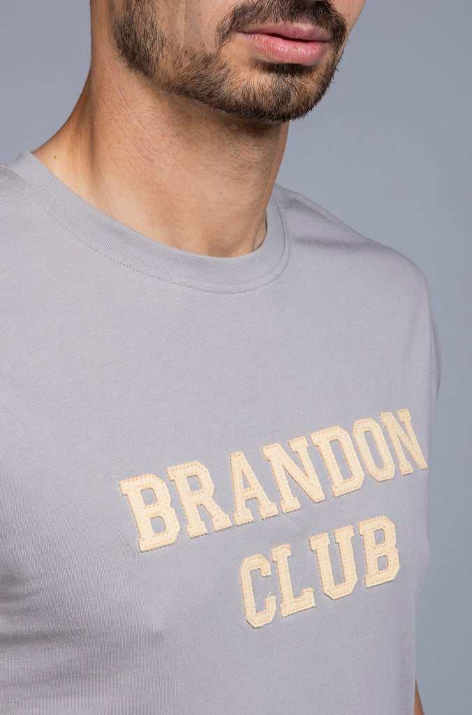 Camiseta Lettering Brandon Club Gris Claro