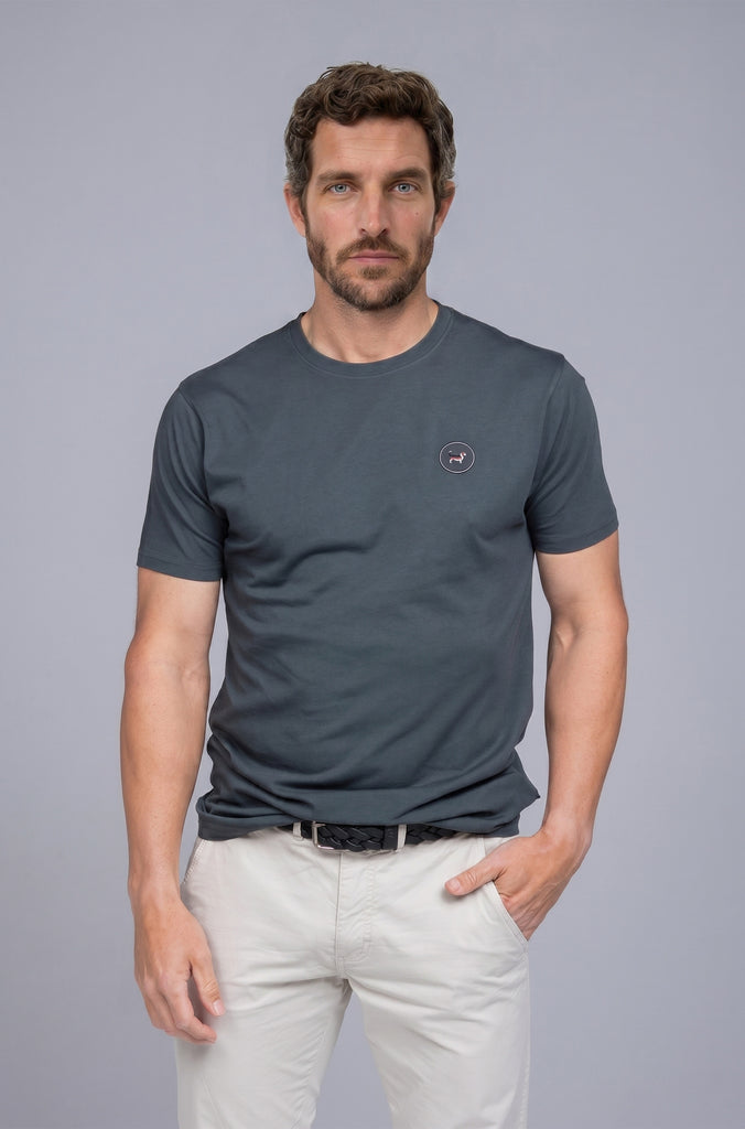 Camiseta Garment Dyed Gris Plomo