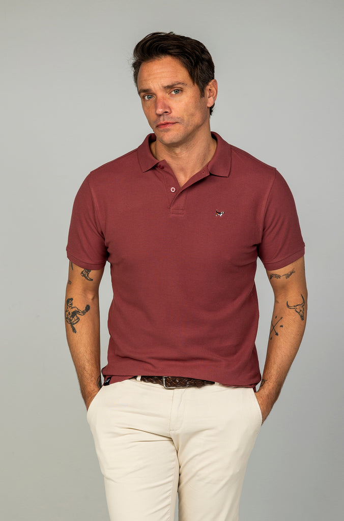 Pack polo básico gris plomo y burgundy