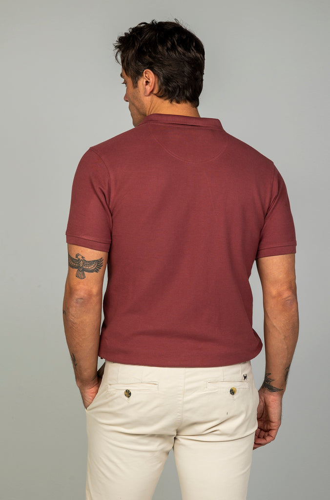 Pack tres polos básicos burgundy, blanco y gris plomo