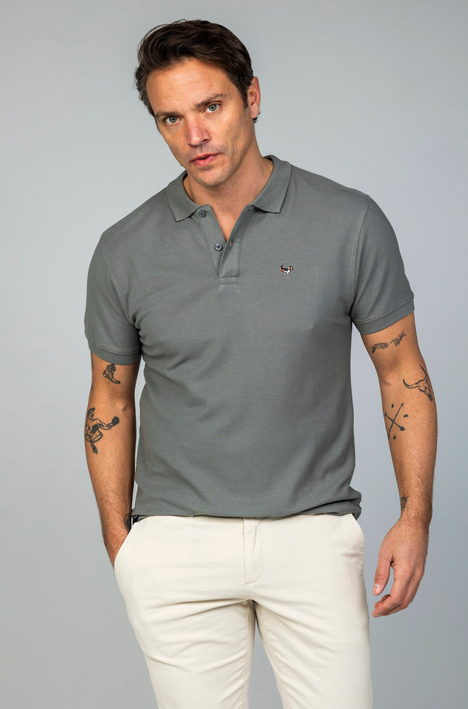 Pack tres polos básicos burgundy, blanco y gris plomo