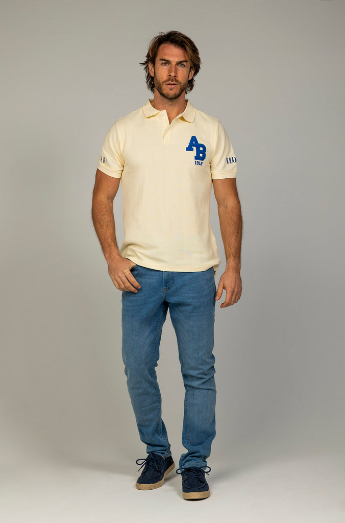 Polo Pique Combinado AB Amarillo Palo