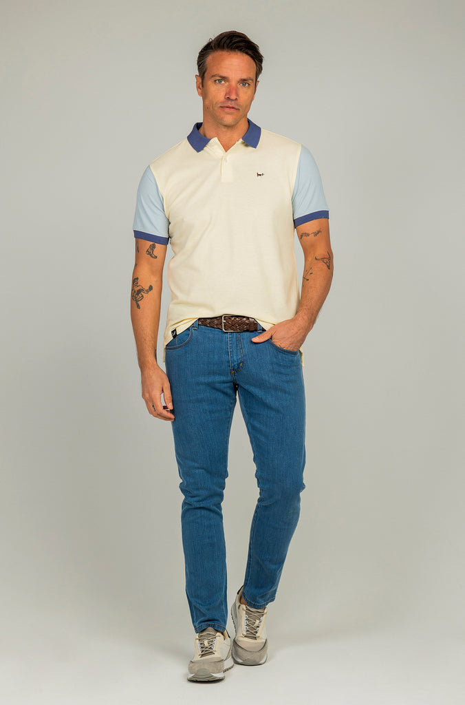 Polo Bicolor Crema