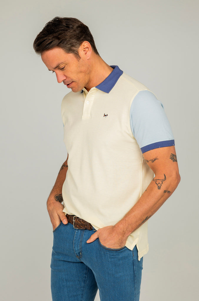 Polo Bicolor Crema