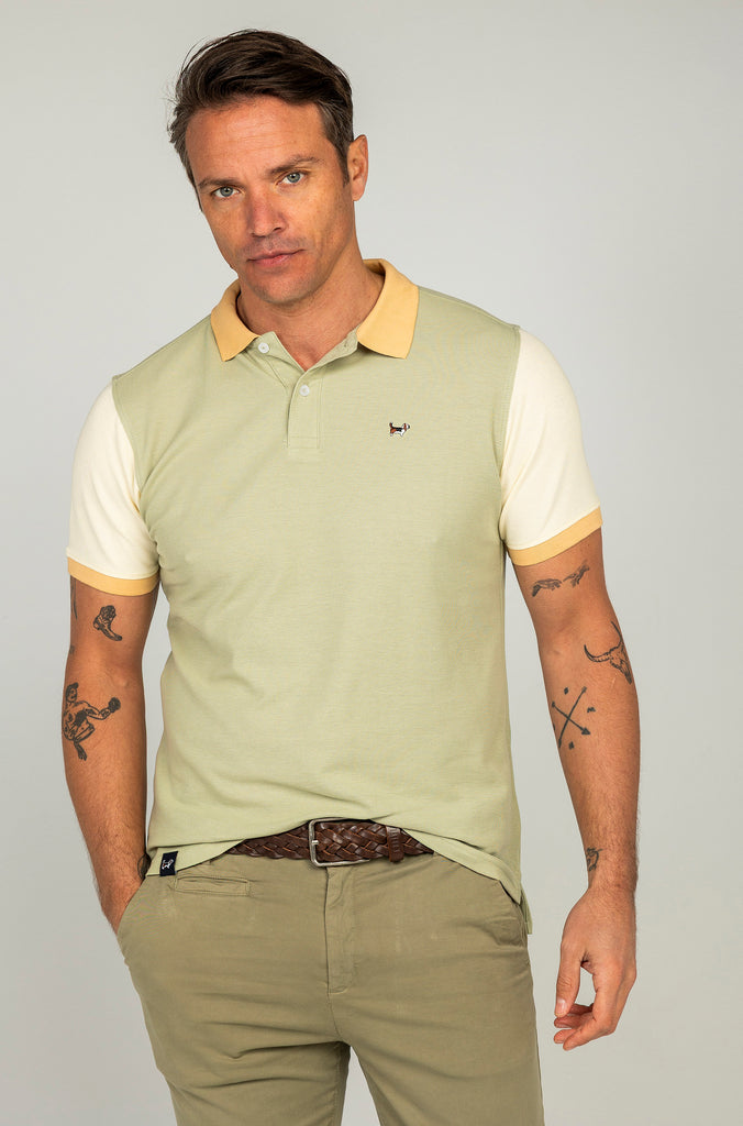 Polo Bicolor Verde Bajo