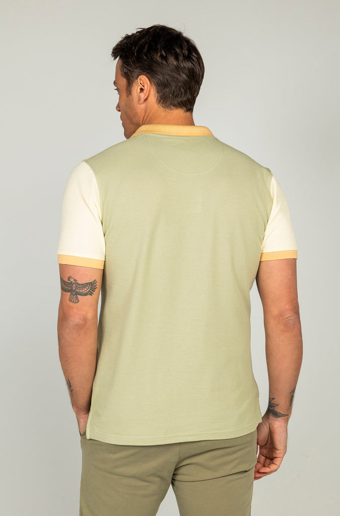 Polo Bicolor Verde Bajo